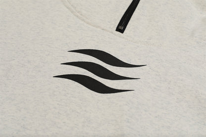 Suede Half-Zipper Pullover Hoodie WN11499