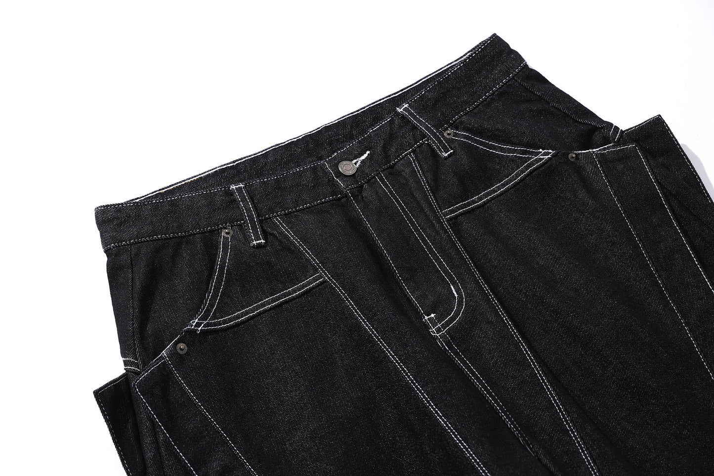 Raw Denim Deconstruction Wide Leg Half Pants WN26099