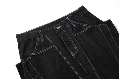 Raw Denim Deconstruction Wide Leg Half Pants WN26099