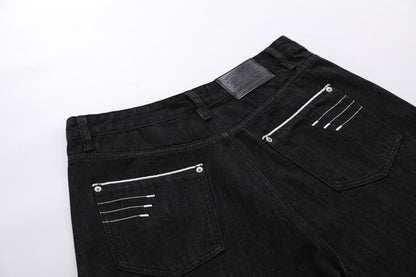 Raw Wash Wide Leg Denim Half Pants WN25701