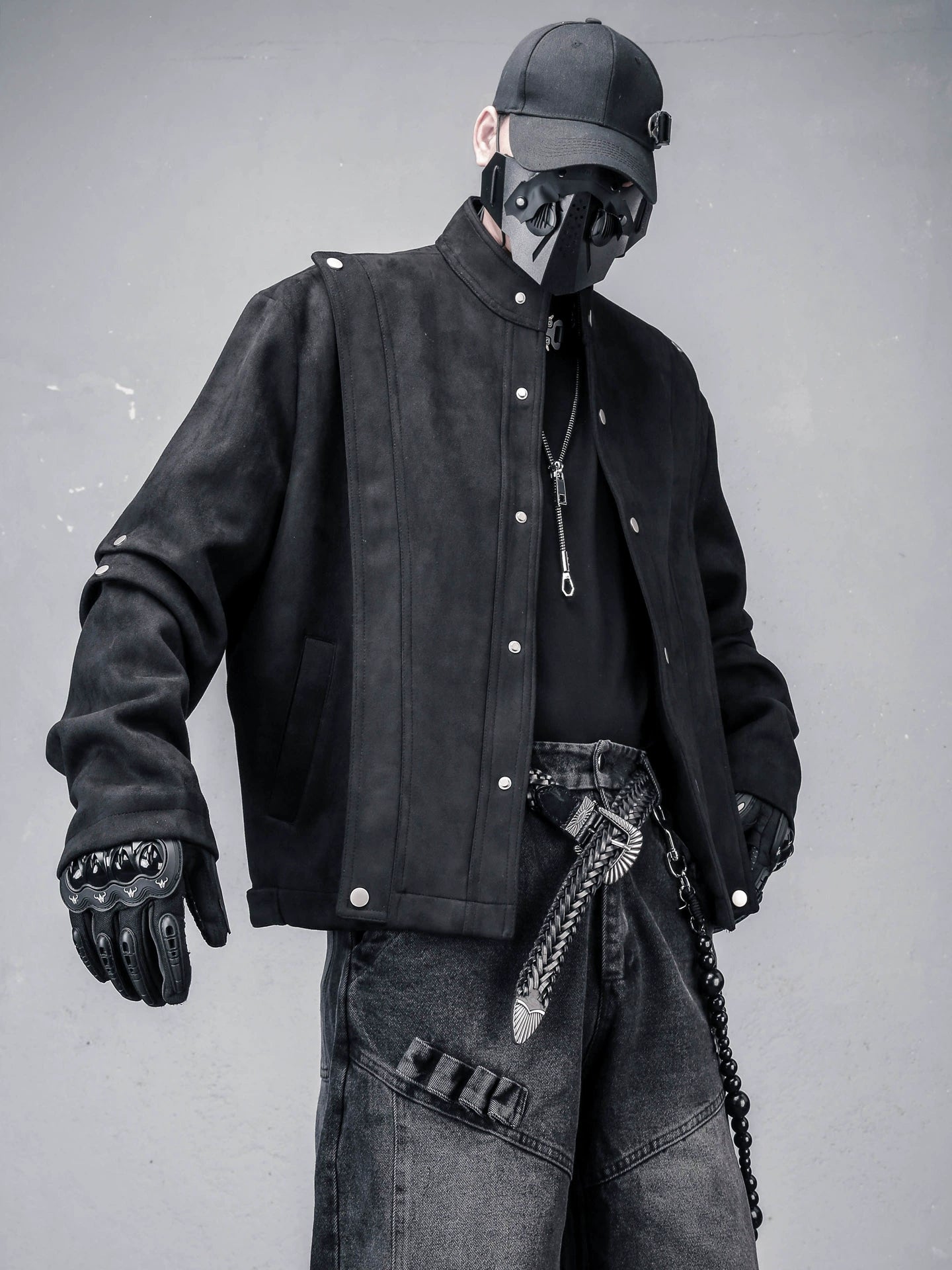 Suede-Look Stand Neck Oversize Jacket WN22385