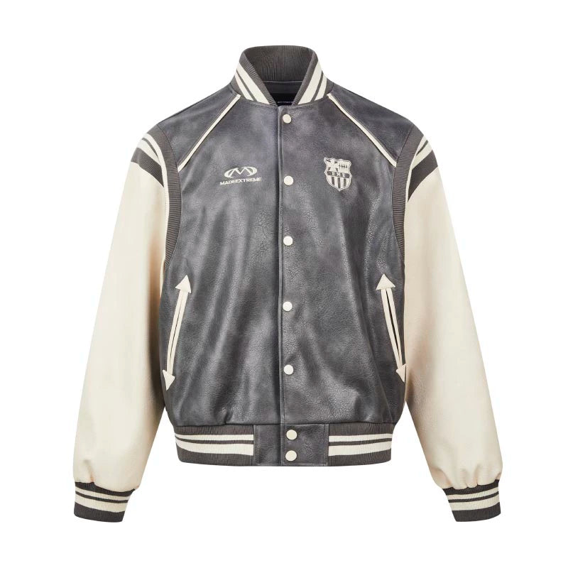 PU Leather Baseball Jacket WN8336