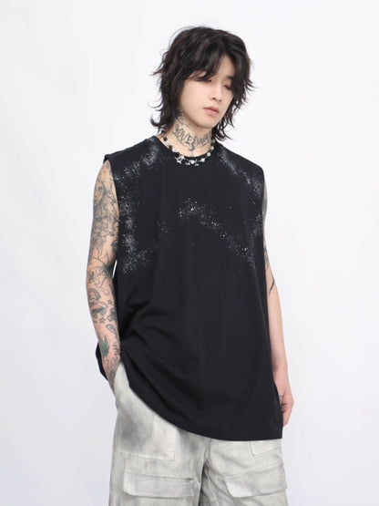 Star Round Neck Sleeveless T-shirt WN6547