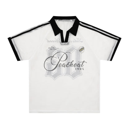 Mesh Gothic Number Short Sleeve Shirt WN26770
