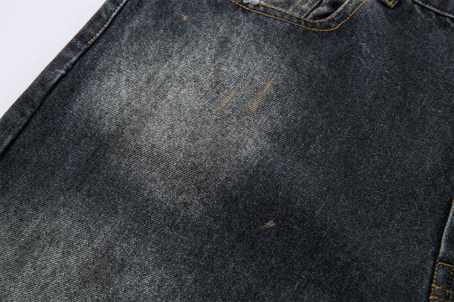 Washed Gradient Wide-Leg Straight Denim Jeans WN16211