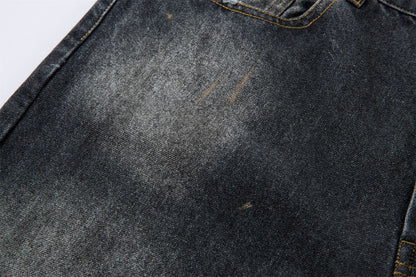 Washed Gradient Wide-Leg Straight Denim Jeans WN16211