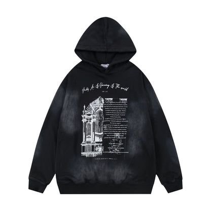 Oversize Graffiti Print Hoodie WN8436