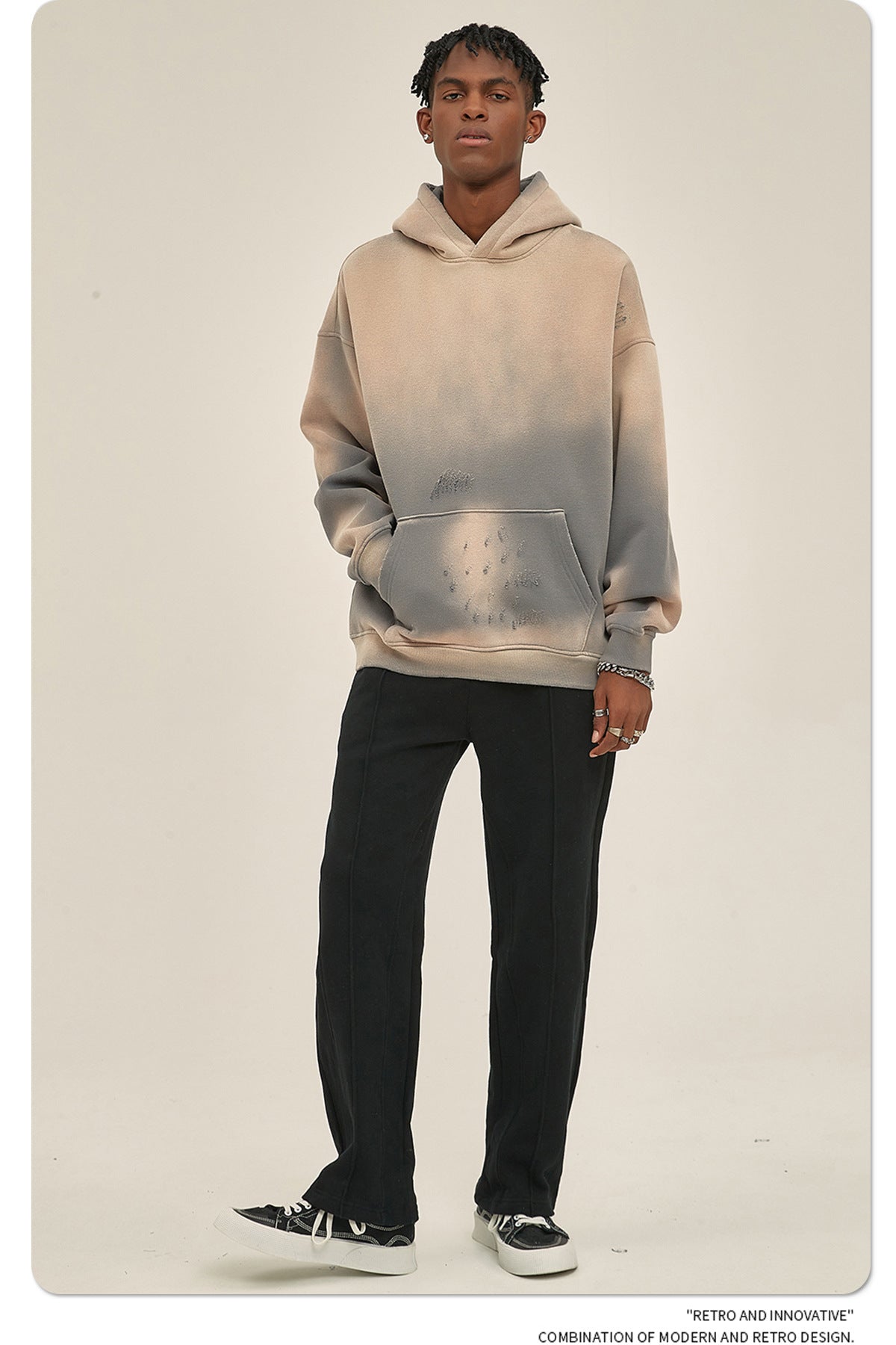 Oversize Washed Damage Hoodie WN6620