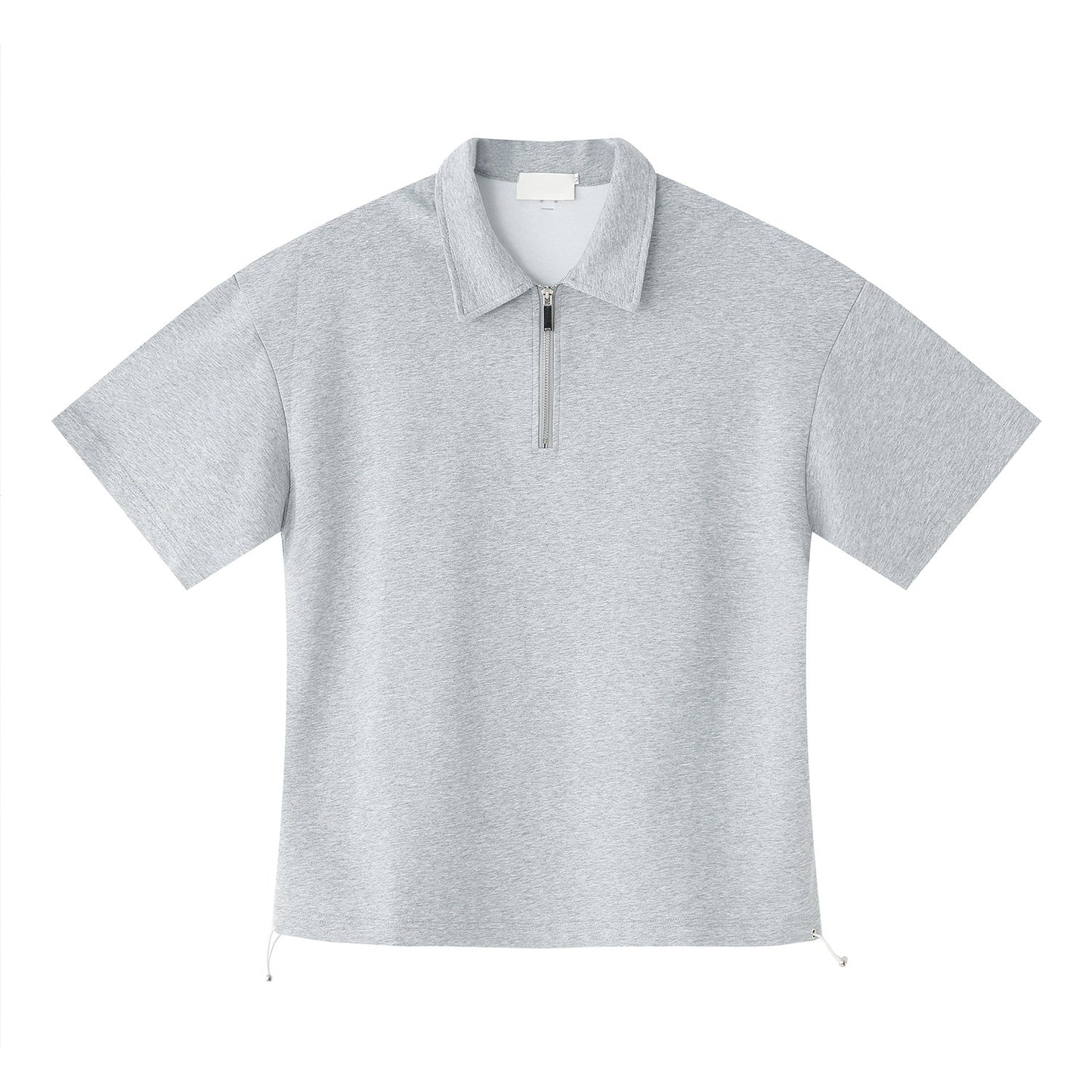 Half Zip Open Collar Short Sleeve T-Shirt & Half Pants Setup WN24906