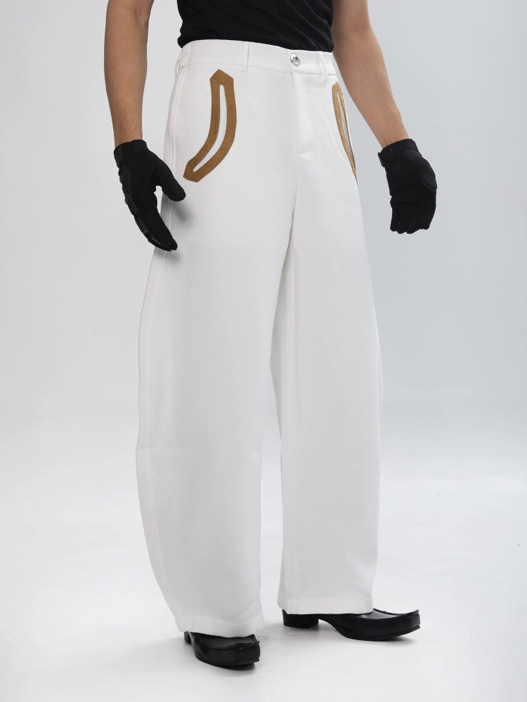 Curved Hem Wide Leg Trousers WN18638
