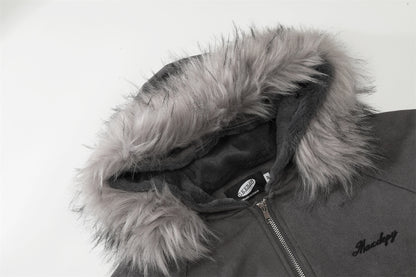 Detachable Fur Collar Short Hooded Padded Jacket WN11527