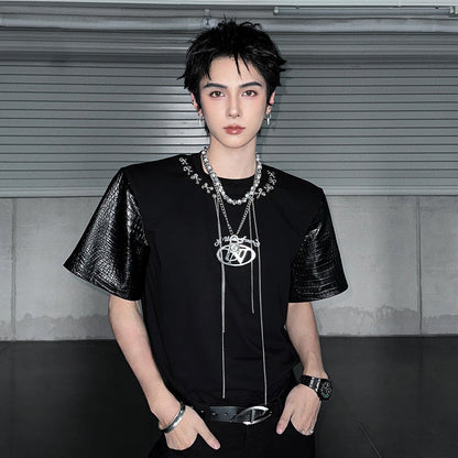 Oversize Contrast Short Sleeve T-Shirt WN25112