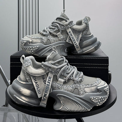 Glitter Strap Metallic Air Sole Sneakers WN24708