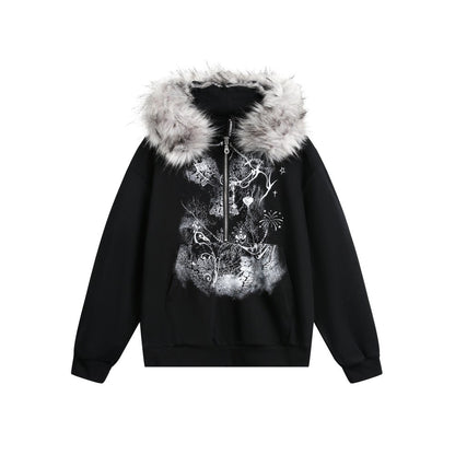 Graphic Print Pullover Hoodie WN27856