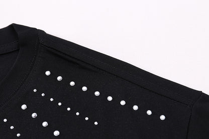 Rhinestone Starry Heavyweight Oversize Short Sleeve T-Shirt WN18528