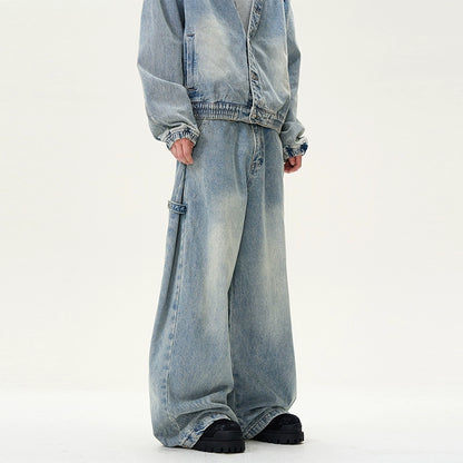 Oversize Denim Hoodie & Wide-leg Denim Jeans Setup WN9464