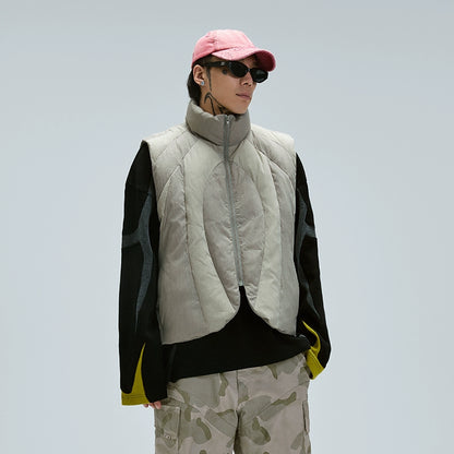 Oversize Colorblock Padded Vest WN12234