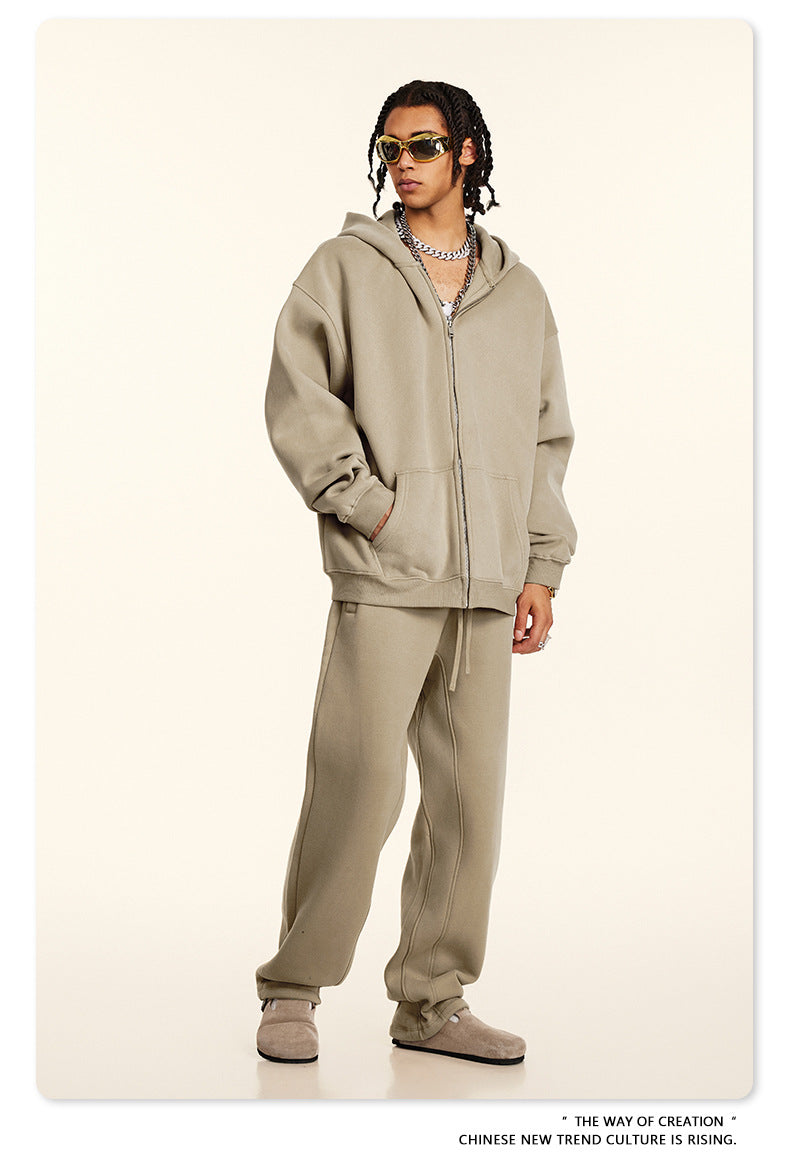 Oversize Zipper Hoodie & Pants Setup WN9959-K
