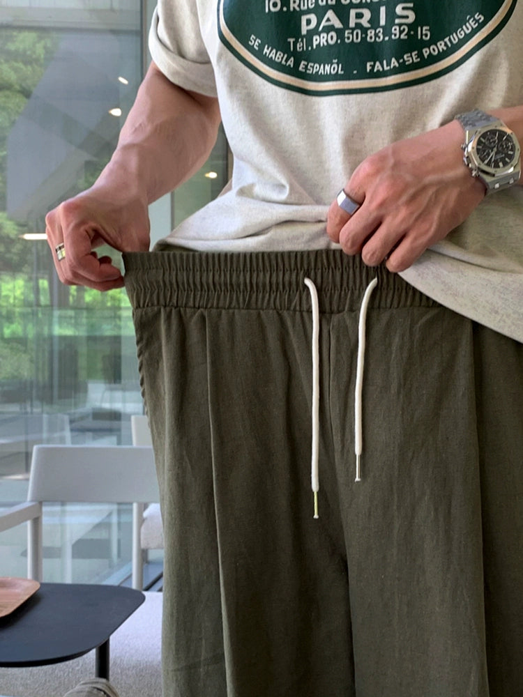 Draped Simple Straight Wide Leg Pants WN20257