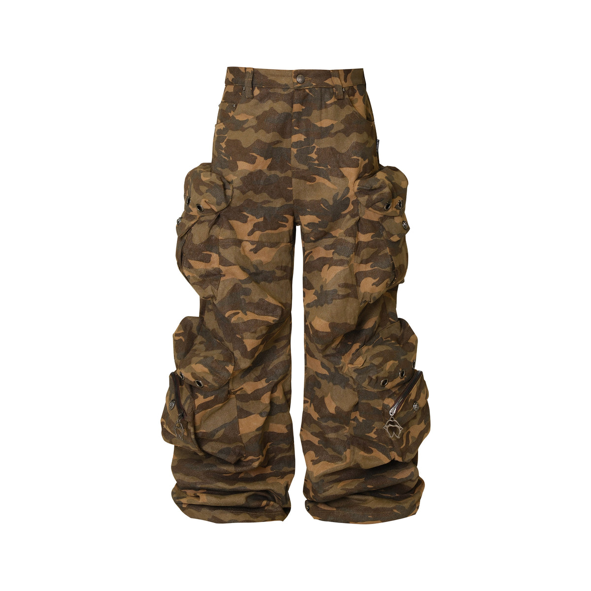 Wide Leg Multi Pocket Zip Cargo Pants WN26608