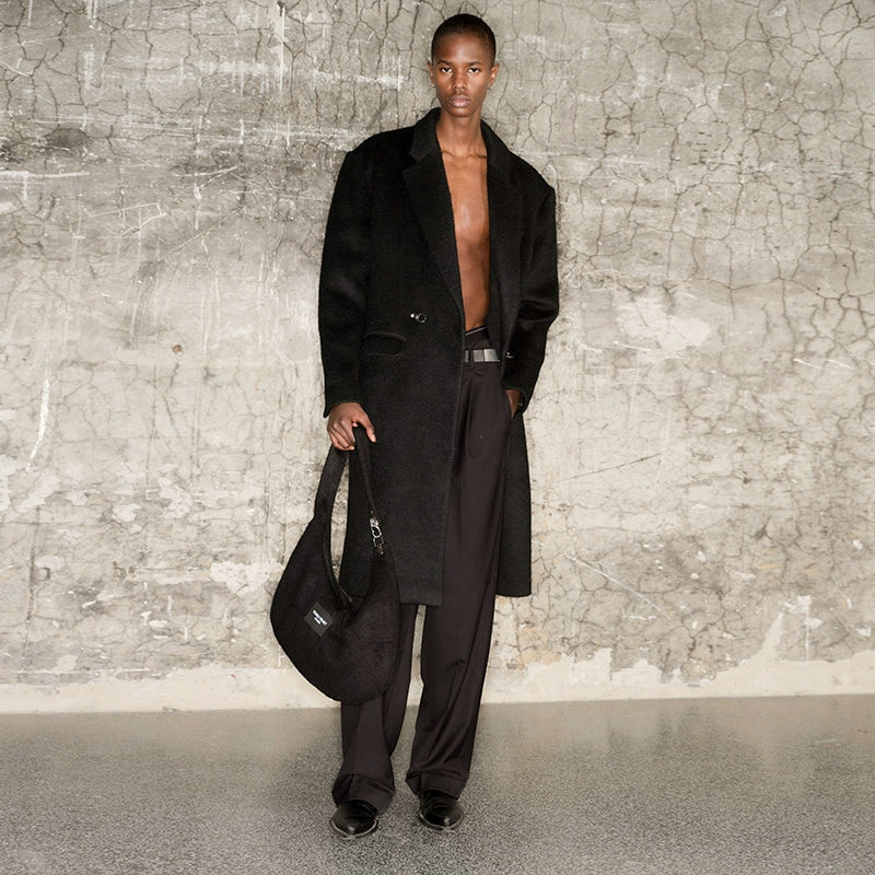 Metal Buckle Shoulder-Pad Coat WN21310