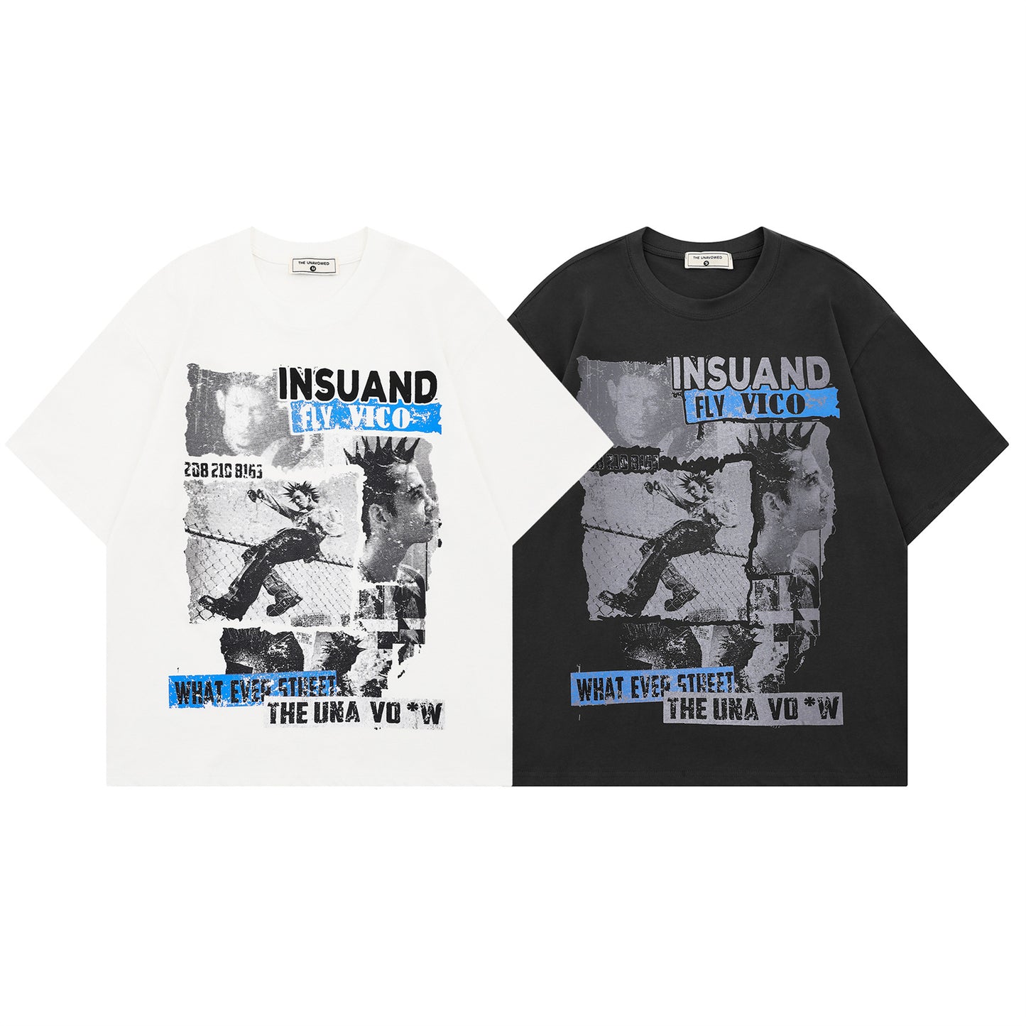 Portrait Graphic Letter Print Short Sleeve T-Shirt WN26822