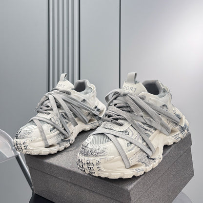 Paint Splash Rope Lace Chunky Sole Sneakers WN24627