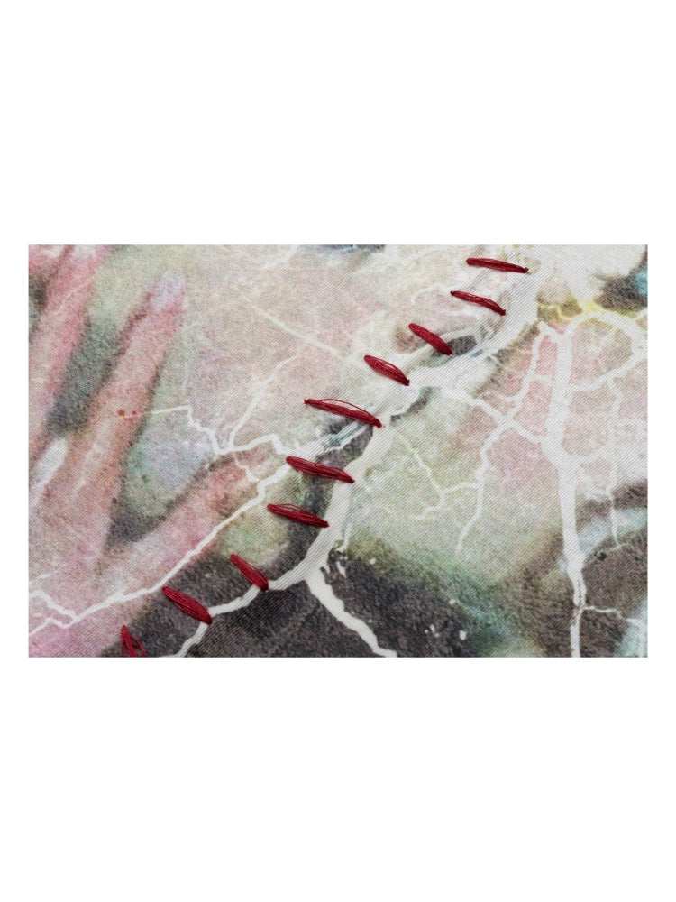 White Ink Print Short Sleeve T-Shirt WN18995