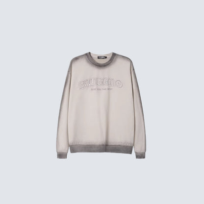 Washed Gradient Letter Embroidery Sweatshirt WN28116