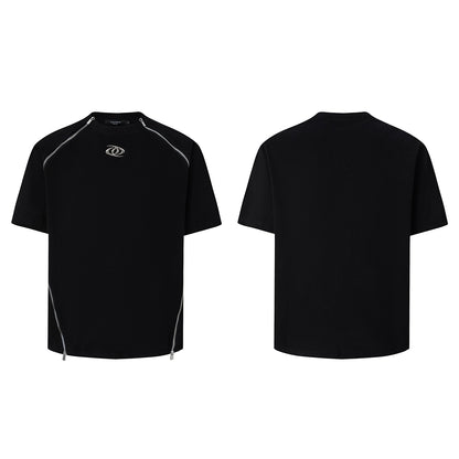 Zipper Design Shoulder-pad Short Sleeve T-Shirt WN20351