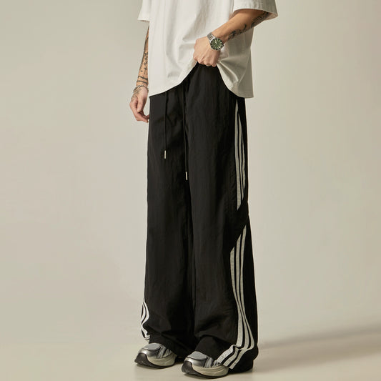 Quick Drying Side Stripes Wide-Leg Straight Pants WN7747