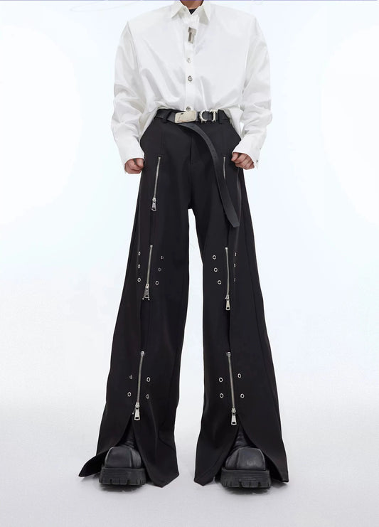 Metal Slit Line Design Trousers WN4032