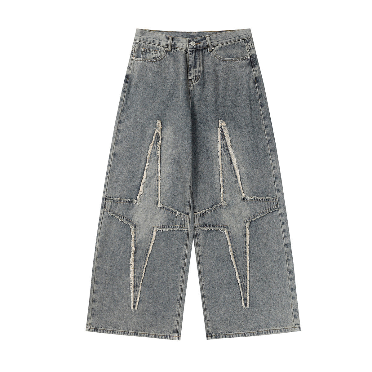 Panel Design Wide Leg Denim Jeans WN25497