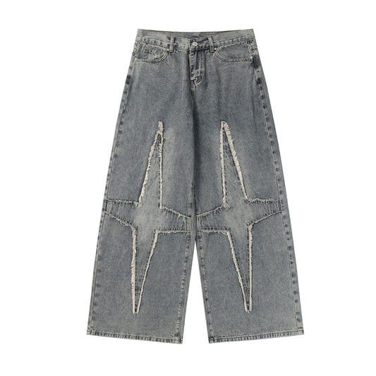 Panel Design Wide Leg Denim Jeans WN25497