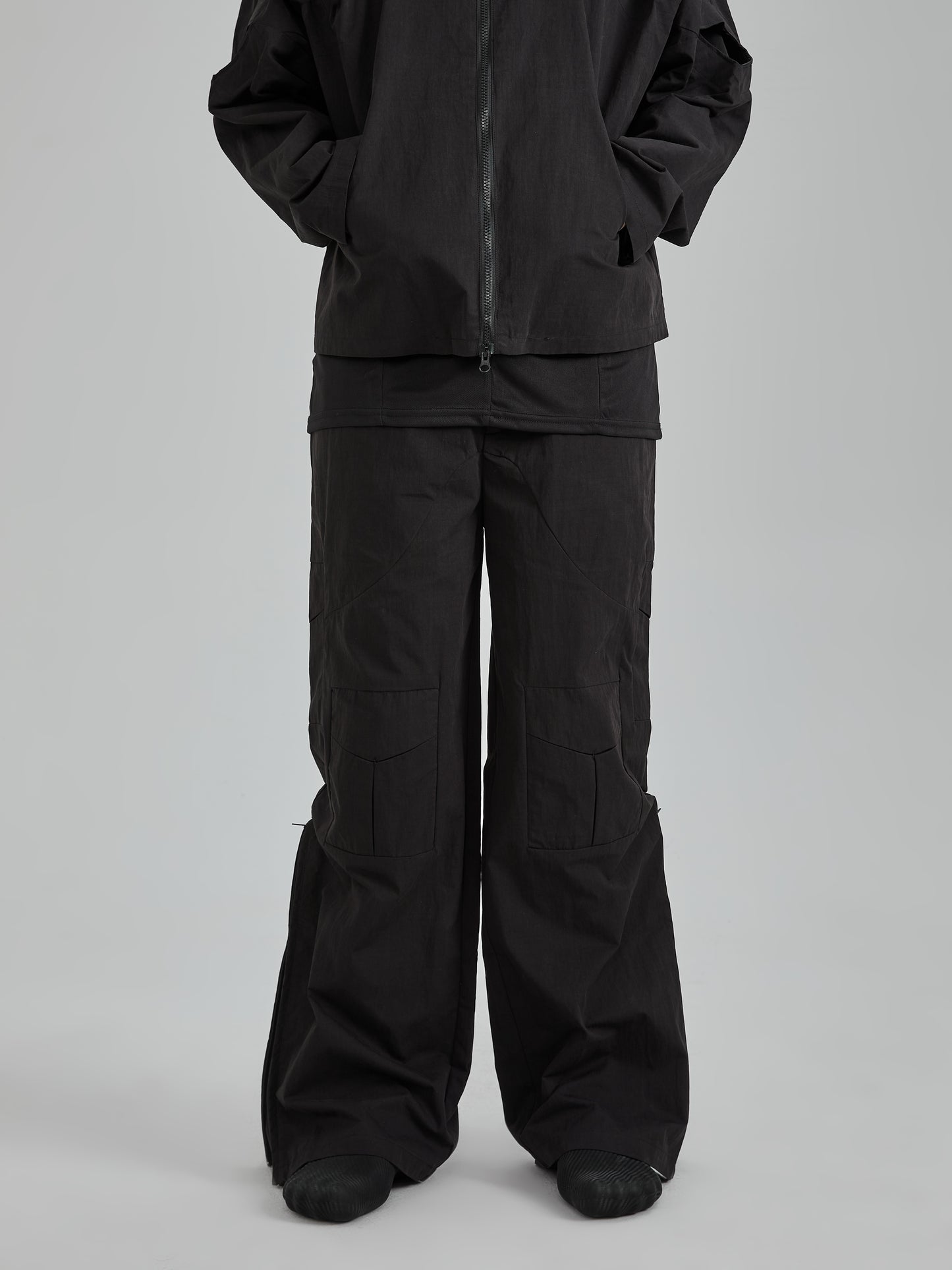 Hidden Multi-Pocket Flare Cargo Pants WN21278