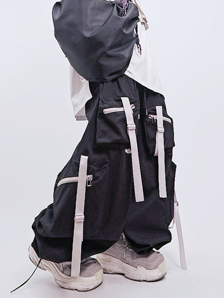 Multi Pocket Wide Leg Cargo Pants WN23990