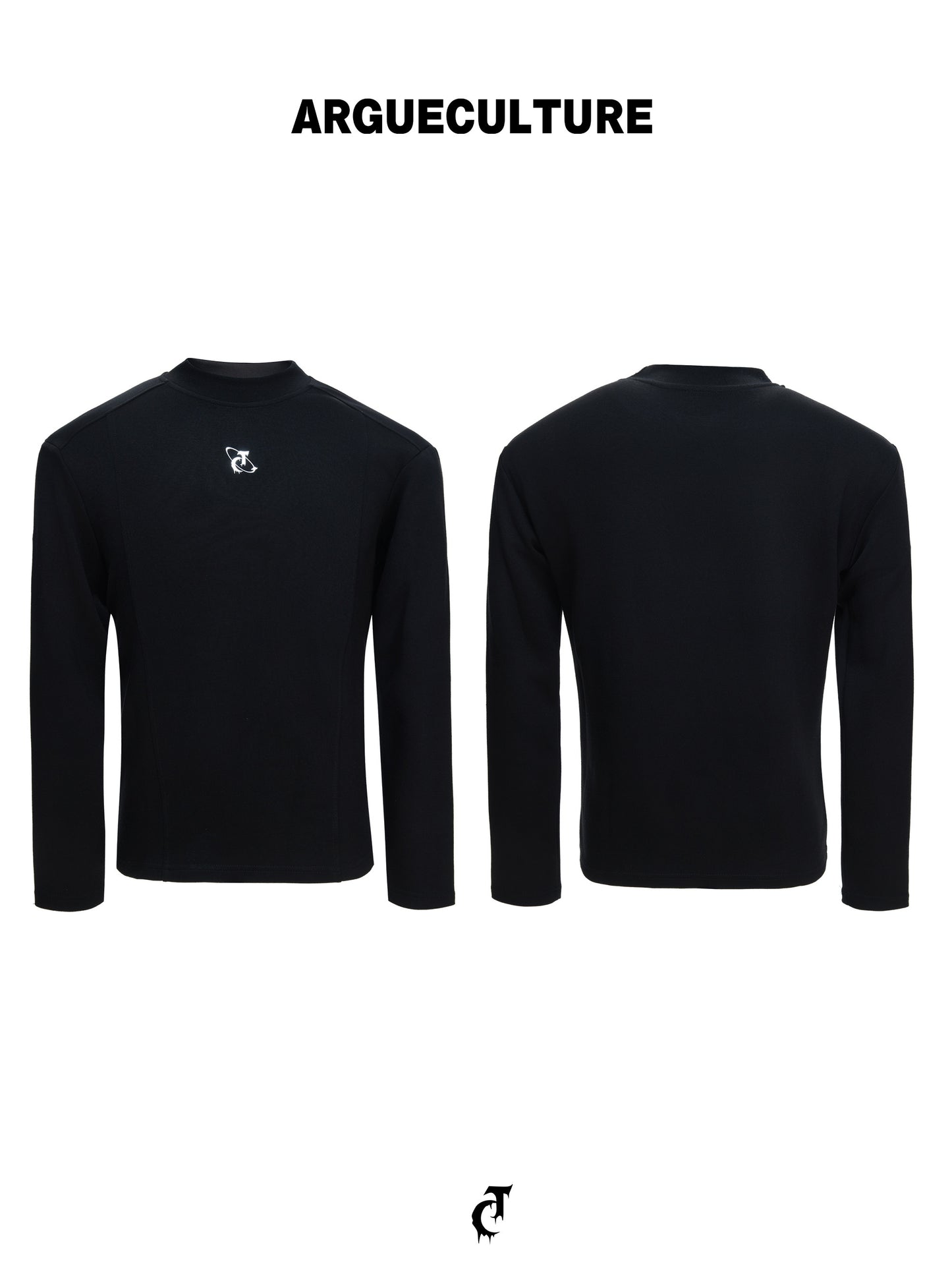 Semi-High-Neck Slim Long Sleeve T-Shirt WN23318