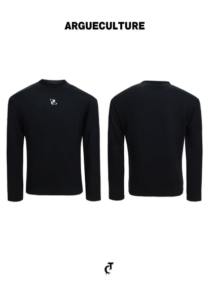 Semi-High-Neck Slim Long Sleeve T-Shirt WN23318