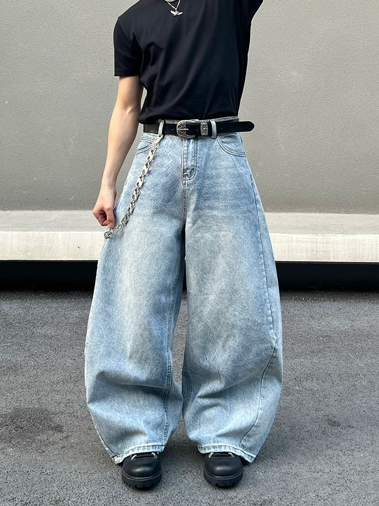 Washed Straight Wide Leg Denim Jeans WN19527
