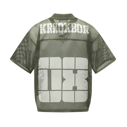 Mesh Number Print Short Sleeve T-Shirt WN25553