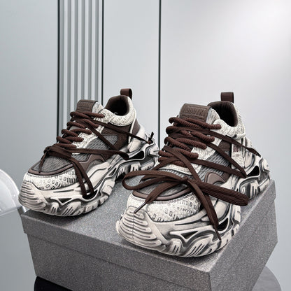 Graffiti Print Panel Chunky Sole Sneakers WN24603