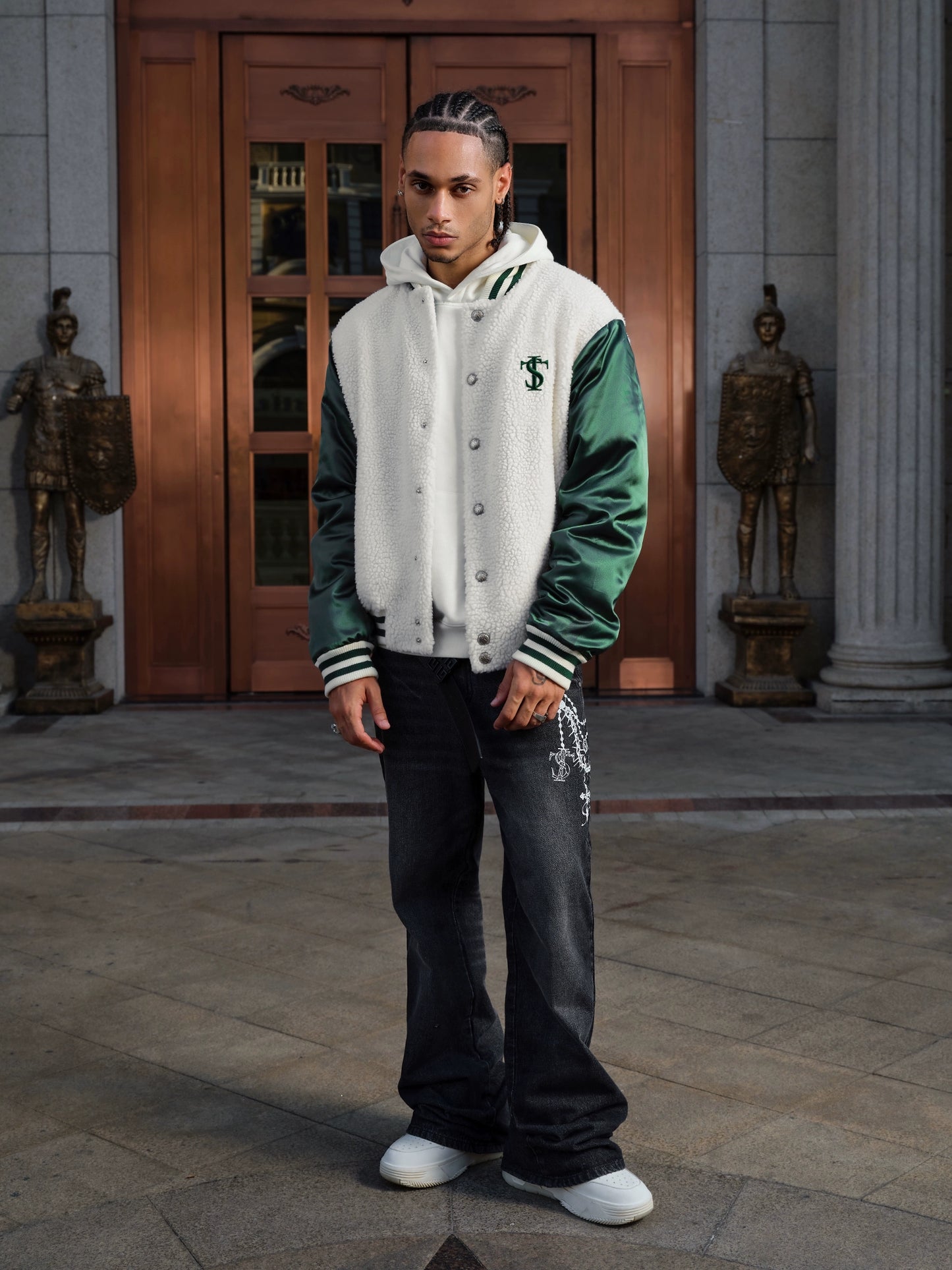 Sherpa Patchwork Baseball Jacket WN12001