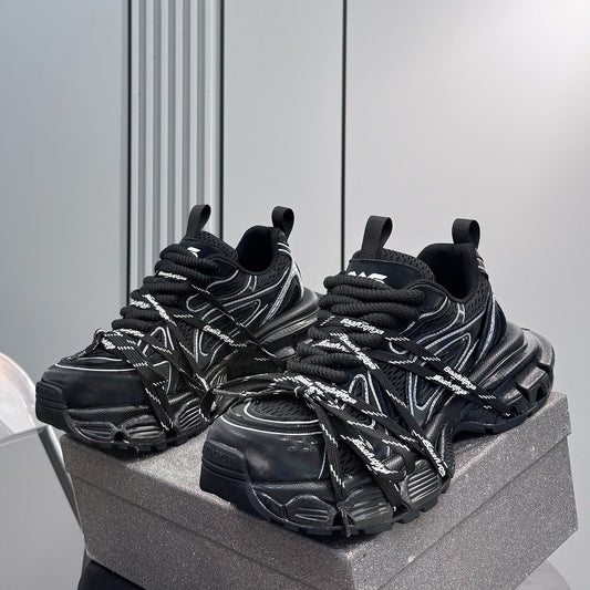 Mesh Panel Rope Lace Chunky Sole Sneakers WN24631