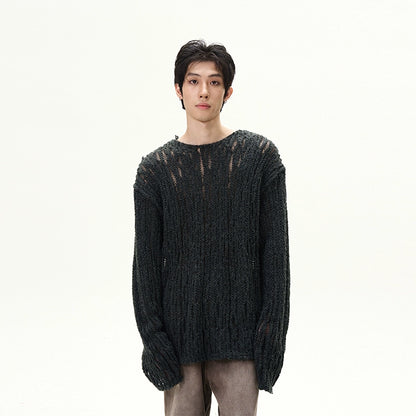 Hollow-Out Oversize Cable Knit Sweater WN9502