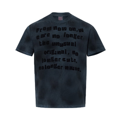 Washed Dirty Letter Print Short Sleeve T-Shirt WN26133