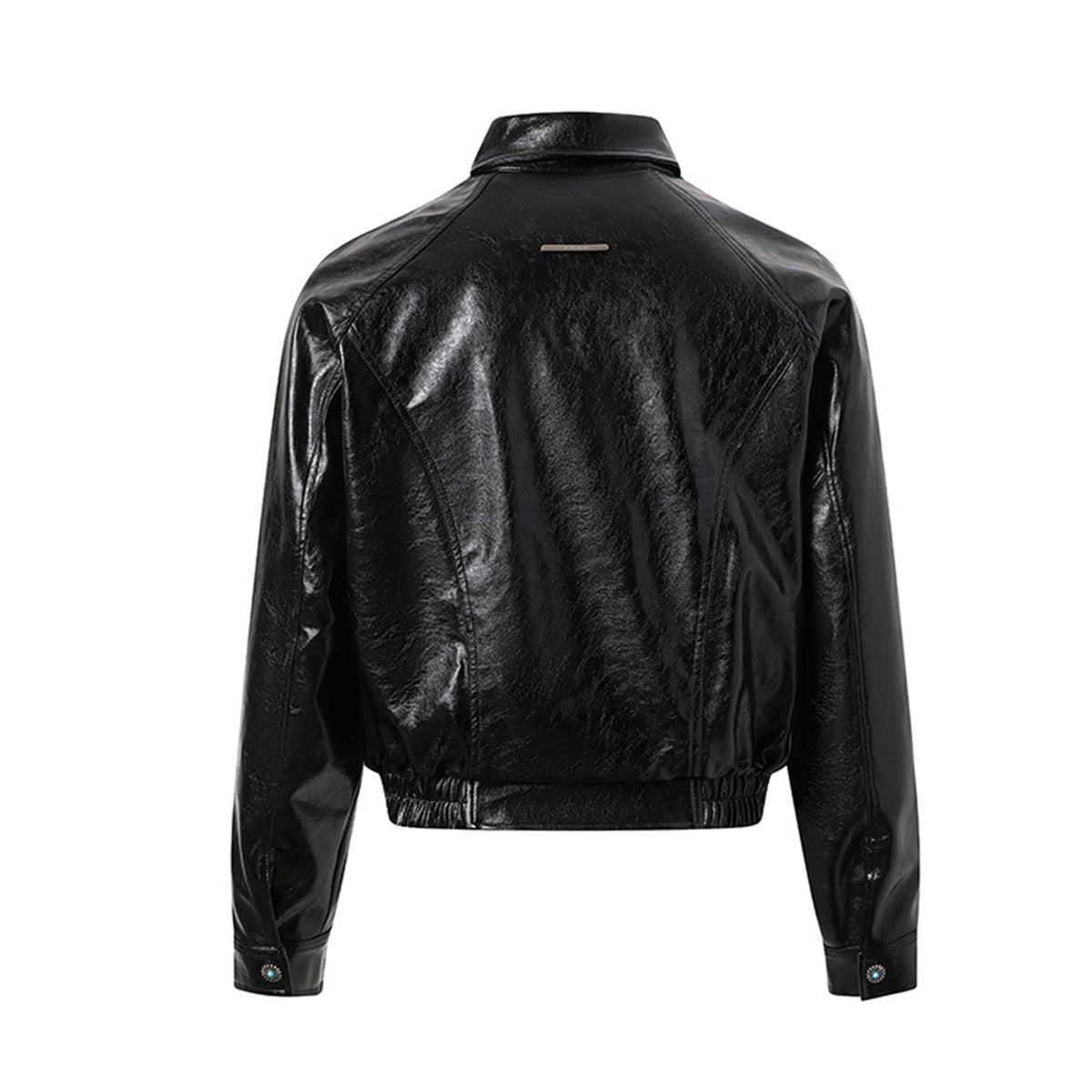 Shiny Zip-Up PU Leather Jacket WN23071