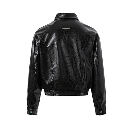 Shiny Zip-Up PU Leather Jacket WN23071