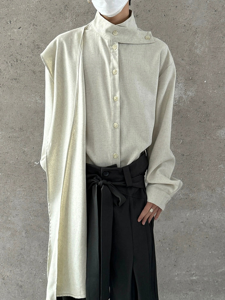 Chinese Style Standing-Collar Long Sleeve Shirt WN19959