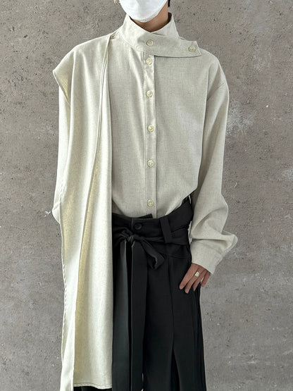 Chinese Style Standing-Collar Long Sleeve Shirt WN19959