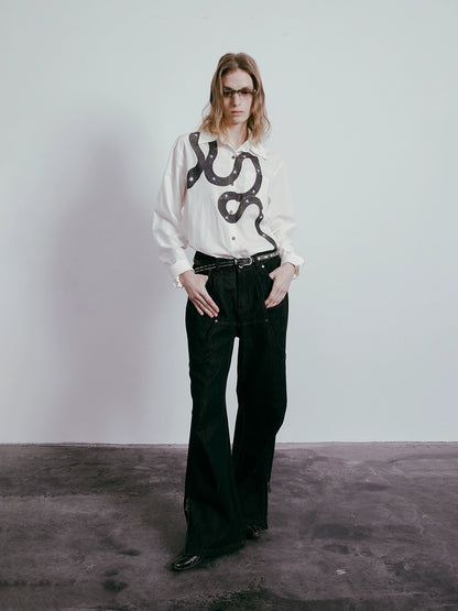 Snake Print Long Sleeve Shirt WN19029